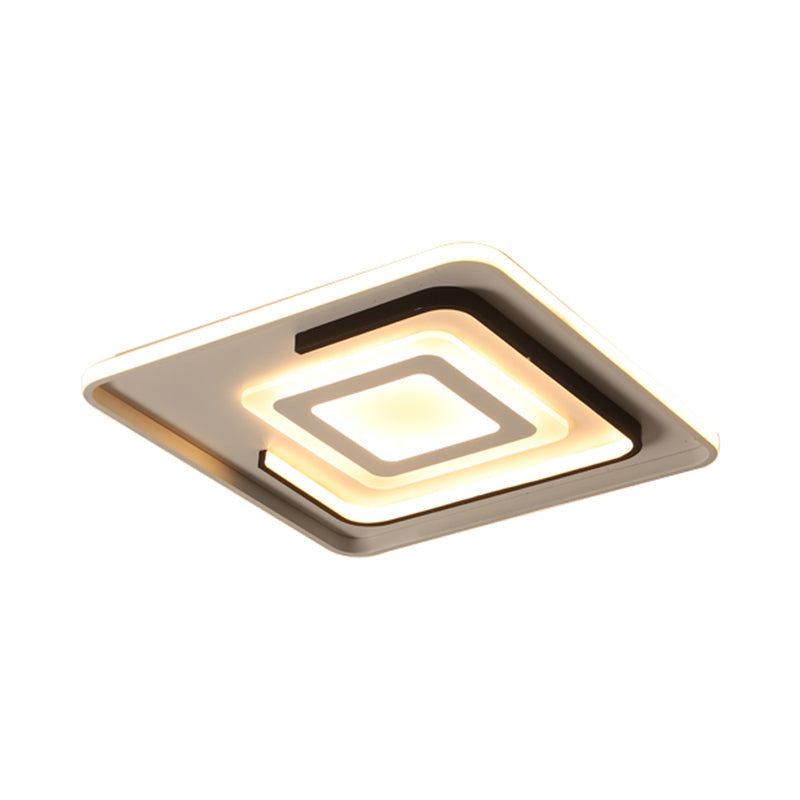 Modern Acrylic Rectangular Led Ceiling Lamp For Living Room - Warm/White Light 18’/21.5’/35.5’ Wide