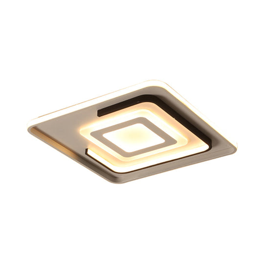 Modern Acrylic Rectangular Led Ceiling Lamp For Living Room - Warm/White Light 18’/21.5’/35.5’ Wide