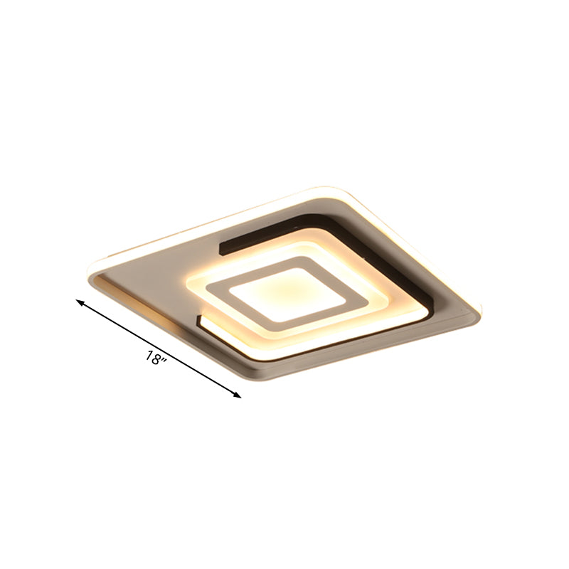 Modern Acrylic Rectangular Led Ceiling Lamp For Living Room - Warm/White Light 18’/21.5’/35.5’ Wide