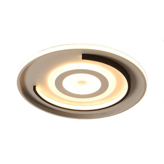 Round Led Acrylic Flush Mount Ceiling Lamp - 18’/21.5’ Diameter Warm/White Light Contemporary