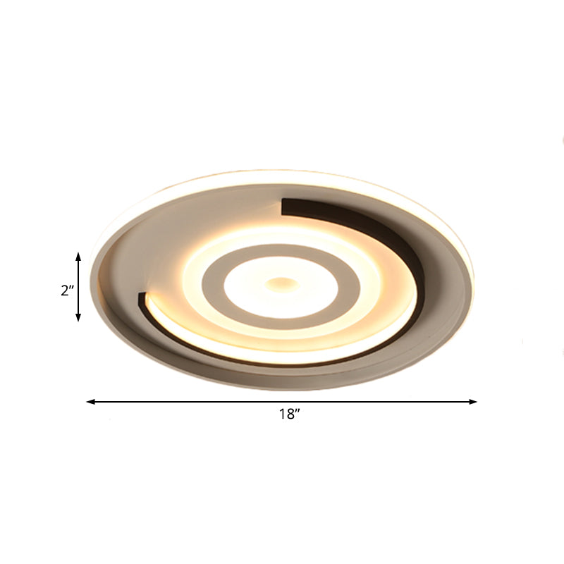 Round Led Acrylic Flush Mount Ceiling Lamp - 18/21.5 Diameter Warm/White Light Contemporary Bedroom