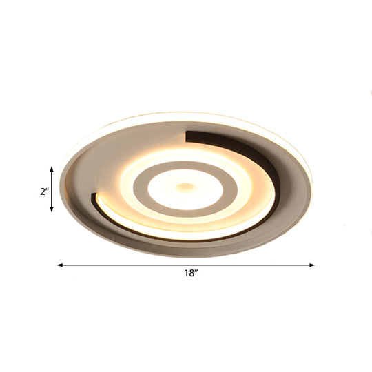 Round Led Acrylic Flush Mount Ceiling Lamp - 18/21.5 Diameter Warm/White Light Contemporary Bedroom