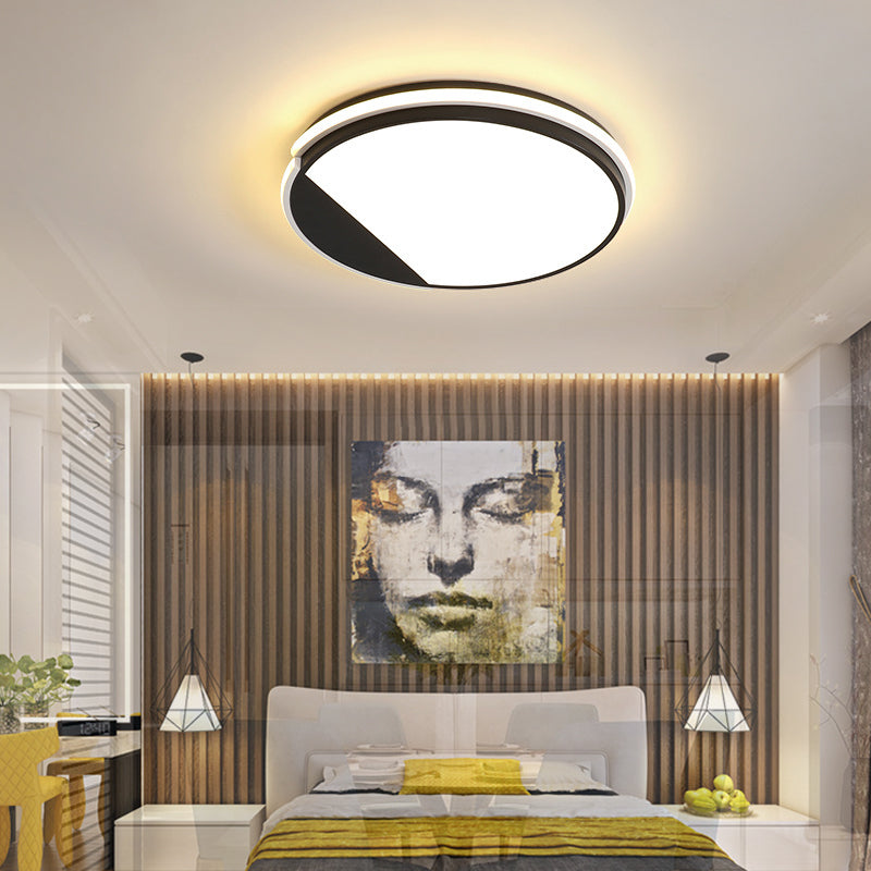 Simple Acrylic Flush Mount Led Ceiling Lamp 16’/19.5’ Diameter Warm/White Light - Dining Room