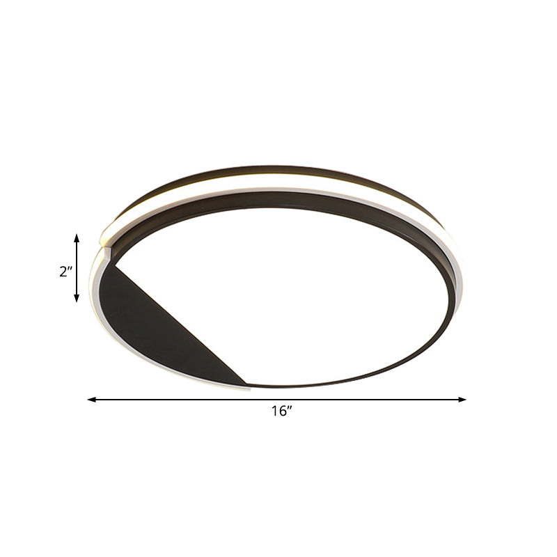 Simple Acrylic Flush Mount Led Ceiling Lamp 16’/19.5’ Diameter Warm/White Light - Dining Room