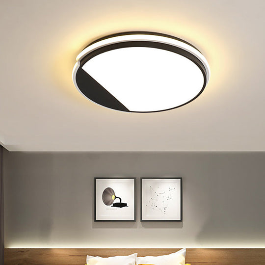 Simple Acrylic Flush Mount Led Ceiling Lamp 16’/19.5’ Diameter Warm/White Light - Dining Room