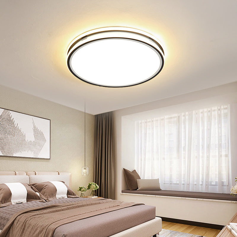 Modern Acrylic Flush Mount Ceiling Light - 16’/19.5’ Dia Warm/White Led Bedroom Lighting