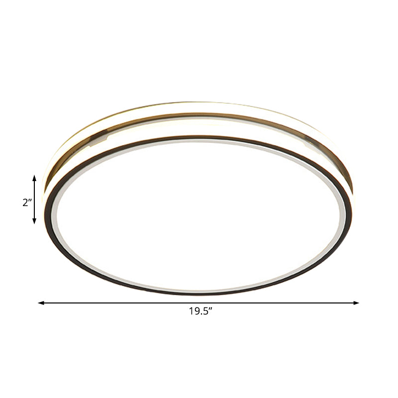 Modern Acrylic Flush Mount Ceiling Light - 16/19.5 Dia Warm/White Led Bedroom Lighting