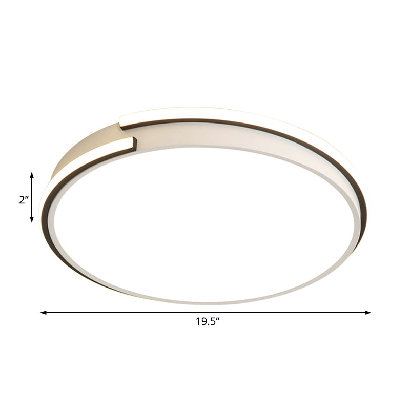 Led Round Bedroom Flushmount Light - Minimalist Acrylic Ceiling Fixture In Warm/White