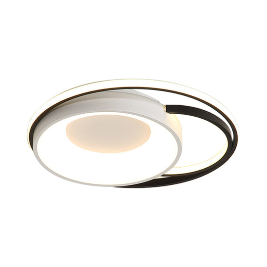 Modern Led Flush Ceiling Light In White Acrylic - Round/Square/Rectangular Shape Warm/White Mounted