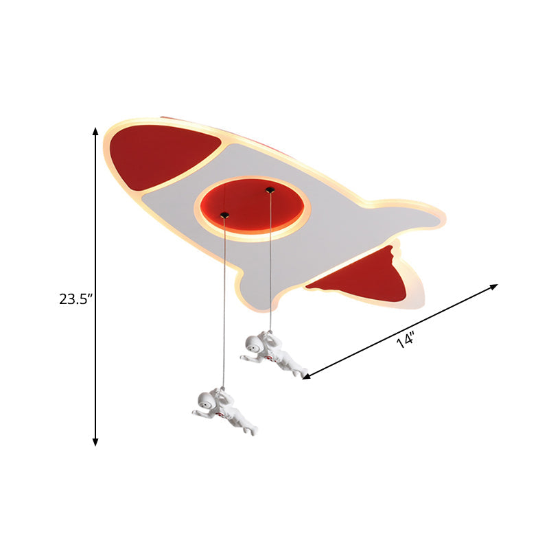 Stylish Rocket Ceiling Led Lamp - Cartoon Design 14’/16.5’ W Flush Mount Warm/White Light