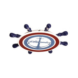 Cartoon Led Flush Mount Ceiling Light - Metallic Rudder Nursery Lighting Fixture