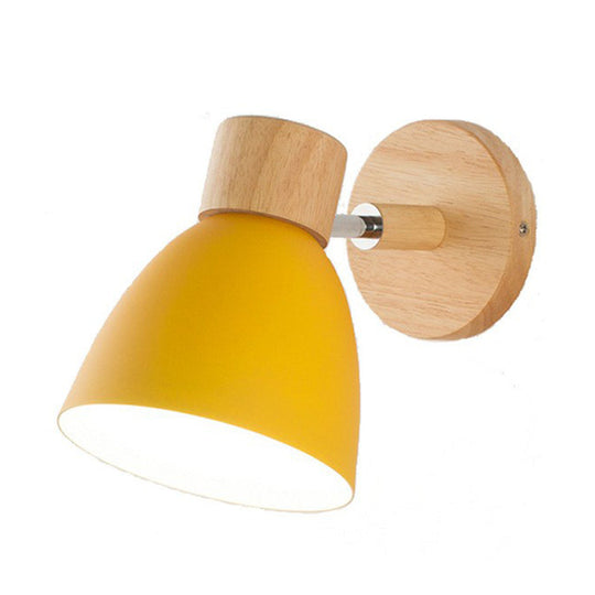 Nordic Style Dome Wall Mount Light - 1-Light Rotatable Bedside Lighting Yellow