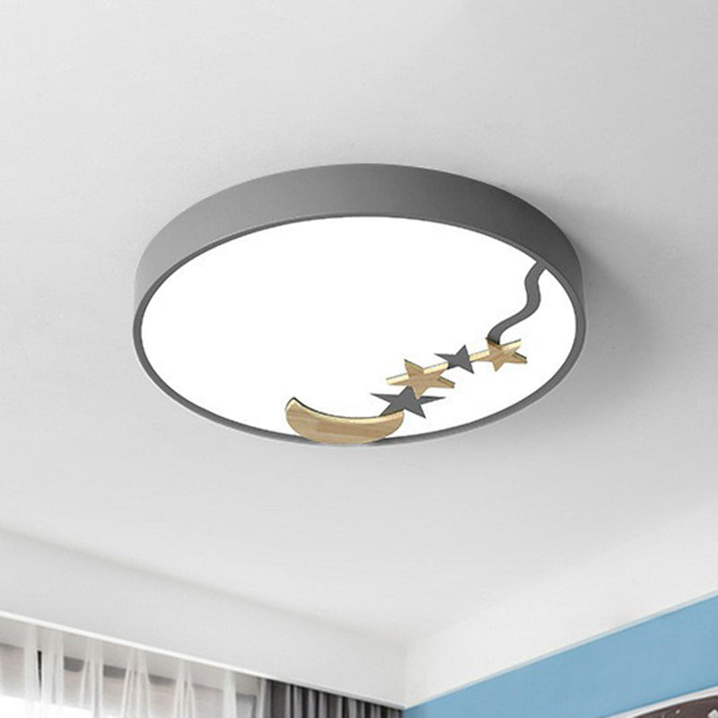 Starry Simplicity Circular Flush Ceiling Light With Led Acrylic Mount