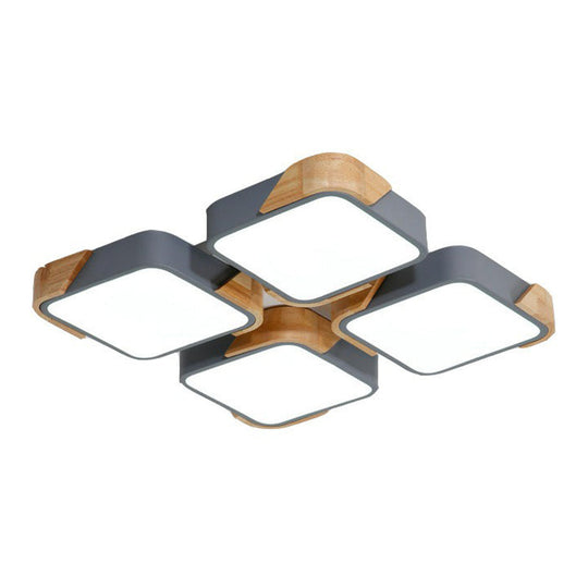 Nordic Splicing Flush Mount Led Ceiling Light For Living Room Acrylic Design