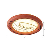 Basketball Design Led Ceiling Light In Brown Resin And Frosted Glass - Warm/White