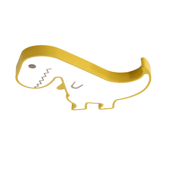 Led Dinosaur Acrylic Flush Mount Light - Cartoon Style Bedroom Ceiling Lighting Warm/White Glow