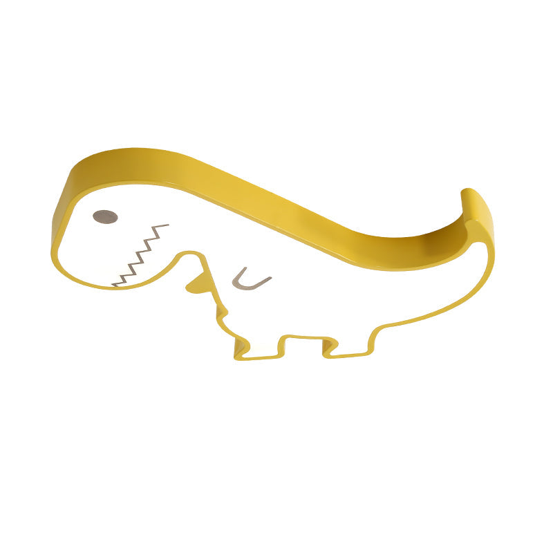 Led Dinosaur Acrylic Flush Mount Light - Cartoon Style Bedroom Ceiling Lighting Warm/White Glow