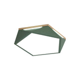 Pentagon Led Flush Mount Lamp In Acrylic White/Blue/Green - 12.5’/16.5’/20.5’ Wide