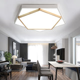 Pentagon Led Flush Mount Lamp In Acrylic Grey/White - 3 Color Options And Sizes Available