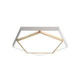 Pentagon Led Flush Mount Lamp In Acrylic Grey/White - 3 Color Options And Sizes Available