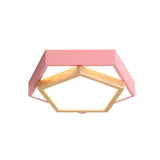 Pentagon Macaron Acrylic Led Flush Mount Lamp In White/Warm/Natural Light - Sizes 14’/18’/21.5