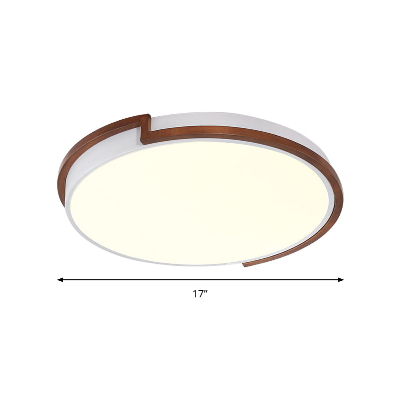 Modern Circle Flush Mount Macaron Metal Led Lamp White/Green With Acrylic Diffuser For Living Room