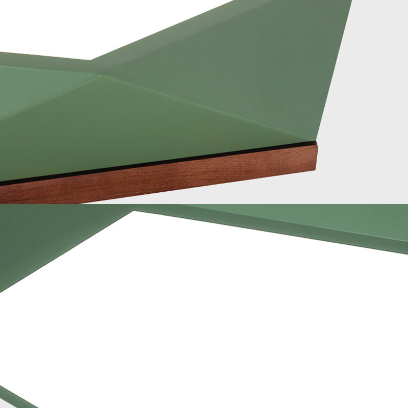 Minimalist Metal Green Led Flush Mount Ceiling Light With Acrylic Diffuser - 16.5’/20.5’ Wide