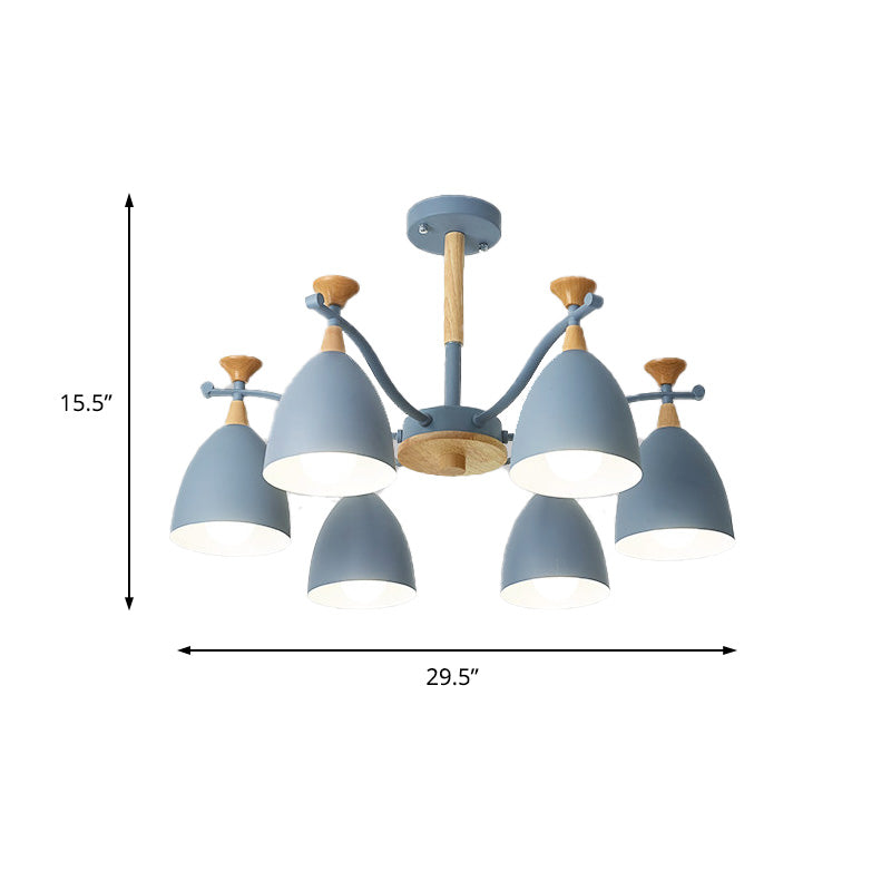 Modern Cone Chandelier Pendant Light - Metal Hanging Ceiling For Bedroom (3/6/8 Lights)