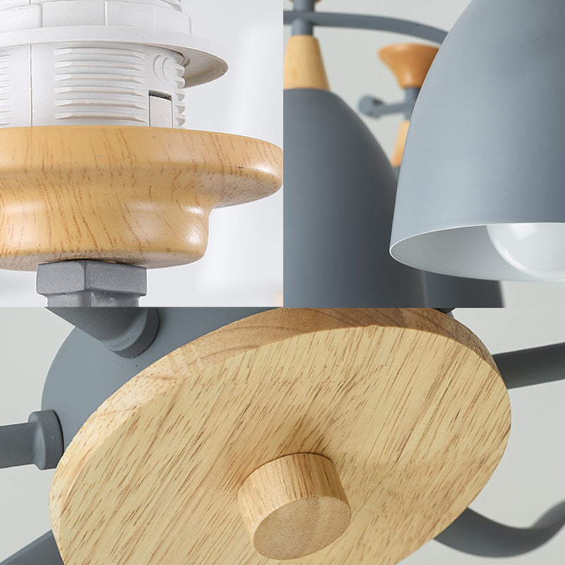 Modern Cone Chandelier Pendant Light - Metal Hanging Ceiling For Bedroom (3/6/8 Lights)