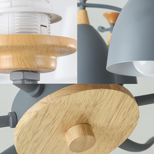 Modern Cone Chandelier Pendant Light - Metal Hanging Ceiling For Bedroom (3/6/8 Lights)