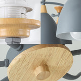 Contemporary Cone Chandelier Pendant Light - Metal 3/6/8 Lights Grey/White/Green Bedroom Lighting