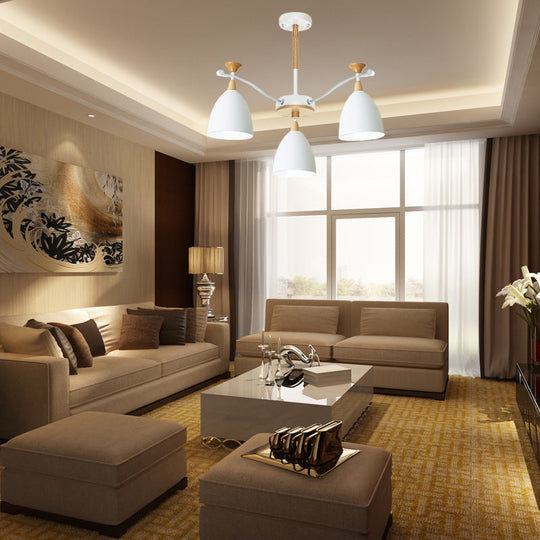 Modern Cone Chandelier Pendant Light - Metal Hanging Ceiling For Bedroom (3/6/8 Lights)