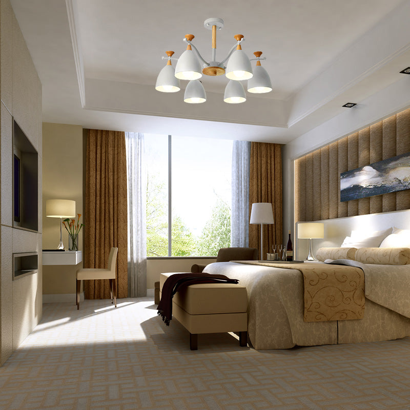 Modern Cone Chandelier Pendant Light - Metal Hanging Ceiling For Bedroom (3/6/8 Lights)