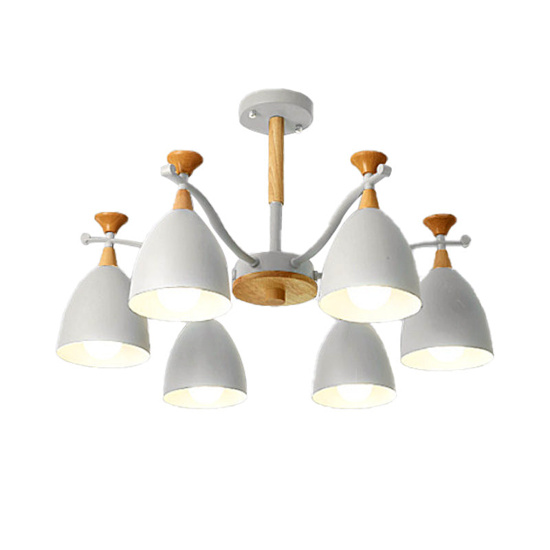 Modern Cone Chandelier Pendant Light - Metal Hanging Ceiling For Bedroom (3/6/8 Lights)