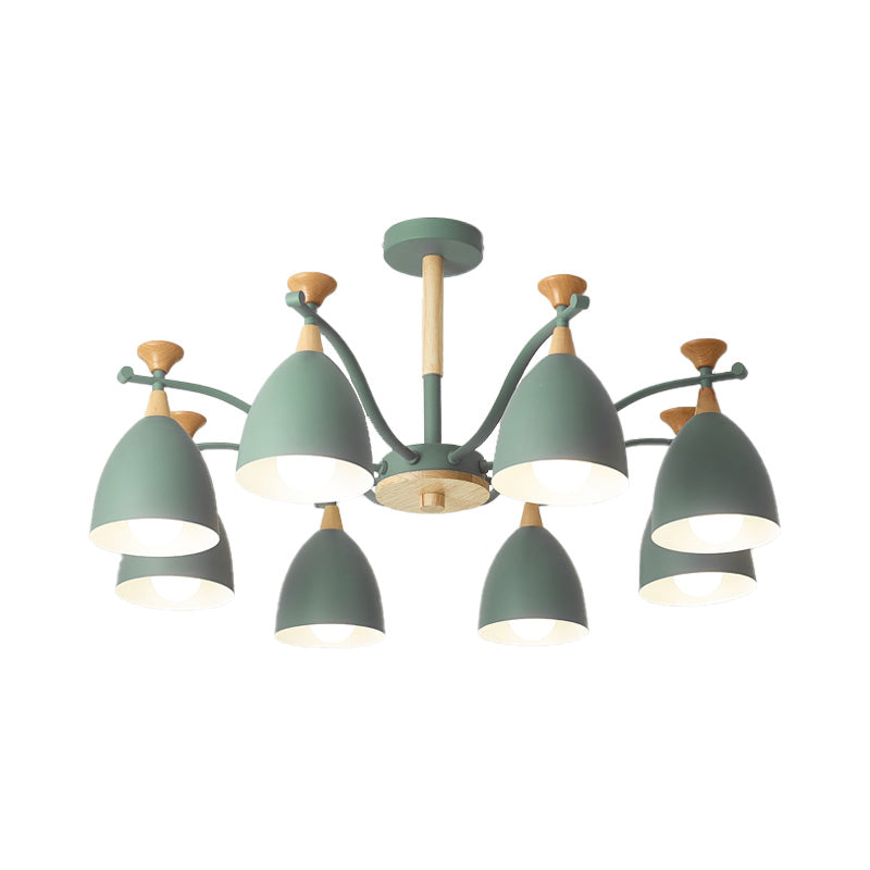 Modern Cone Chandelier Pendant Light - Metal Hanging Ceiling For Bedroom (3/6/8 Lights)
