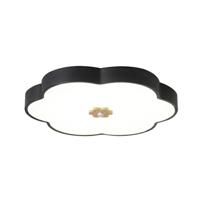 12’/16’ Modern Flower Flush Mount Ceiling Light With Acrylic Diffuser - Metal Led Black/White