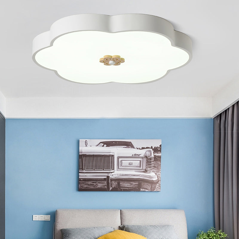 12’/16’ Modern Flower Flush Mount Ceiling Light With Acrylic Diffuser - Metal Led Black/White