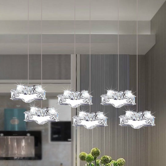 K9 Crystal Star Led Ceiling Light - Minimalist Stainless-Steel Pendant