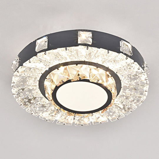 Modern Crystal Led Flush Mount Ceiling Light In Stainless - Steel For Corridors / Third Gear I