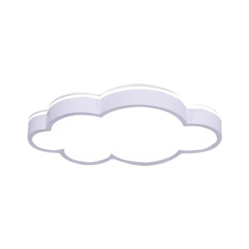 Cartoon Style Led Pendant Light For Bedroom Ceiling - Yellow/White Cloud Shade Acrylic And Metal