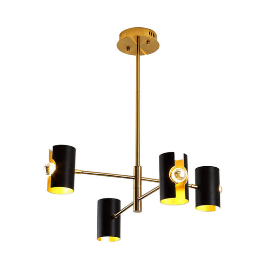 Modernist Starburst Chandelier Pendant Light - Metal 4/6/8 Lights Black Hanging Ceiling Lighting