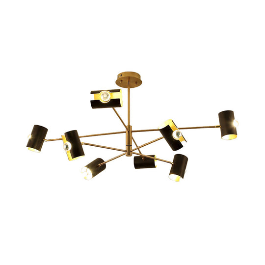 Modernist Starburst Chandelier Pendant Light - Metal 4/6/8 Lights Black Hanging Ceiling Lighting
