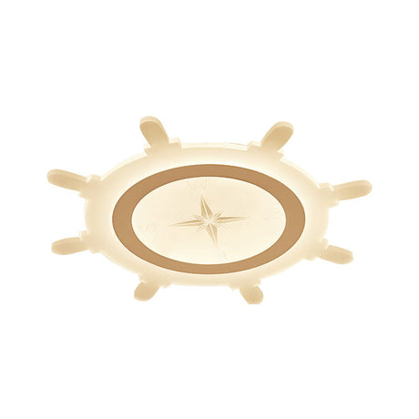 Modern Led Flush Ceiling Light With Rudder Acrylic Shade - Ideal For Child Bedroom