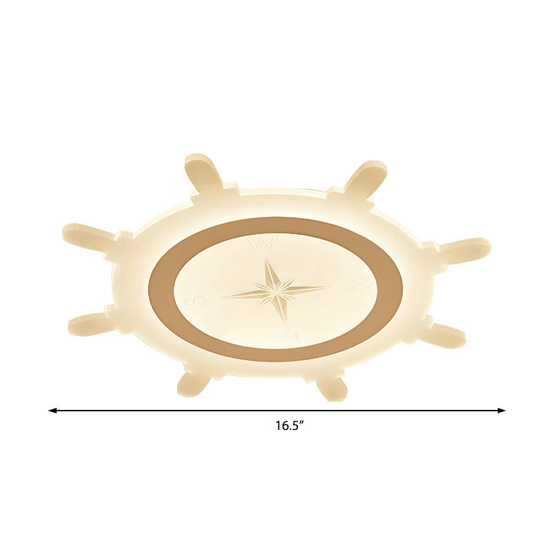 Modern Led Flush Ceiling Light With Rudder Acrylic Shade - Ideal For Child Bedroom