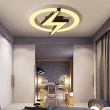 Kids Led Ceiling Light - White Lightning Ring Design For Boys And Girls Bedrooms / 16.5 Warm