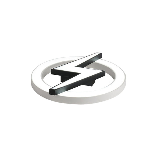 Kids Led Ceiling Light - White Lightning Ring Design For Boys And Girls Bedrooms