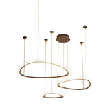Sleek Acrylic Tiered Ceiling Chandelier With 3/4 Brown Pendant Heads In A Choice Of White Warm Or