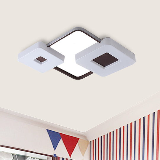 16’/19.5’/35.5’ Coffee Square/Rectangular Led Flush Mount Lamp - White Light Acrylic Ceiling