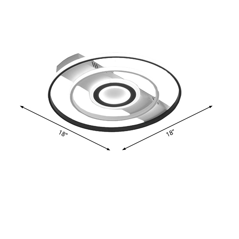 Modern Led Flush Mount Ceiling Light Fixture For Black And White Living Room - Aluminum Frame