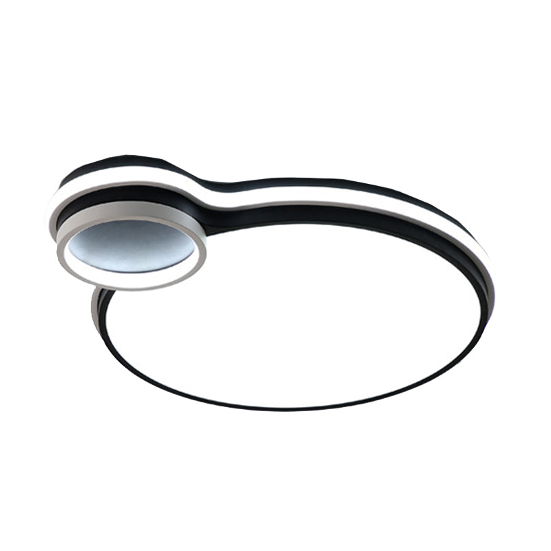 Led Bedroom Flushmount Lighting | 19’ Or 23’ Black & White Round/Square Shape Acrylic Shaded